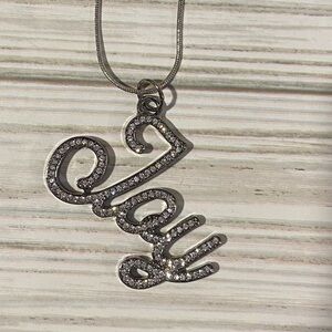 Calvin Klein Silver “Joy” Script Pendant Necklace – New